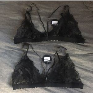Wink Gal black lace bralettes